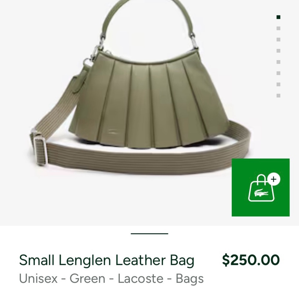 Lacoste Unisex Olive Shoulder Bag